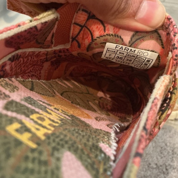 Farm Rio Summer Dream Mule Sneaker Floral Print with Bow Accent sz 7 - Picture 7 of 8